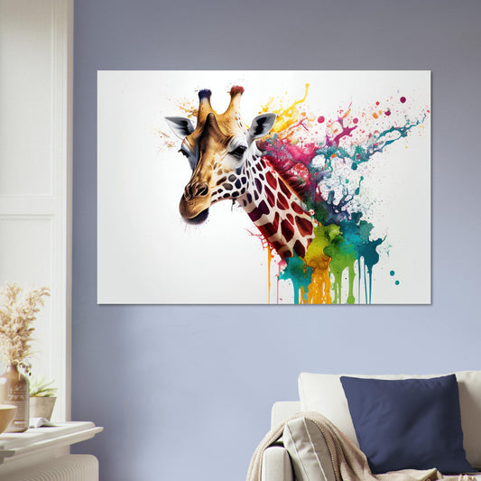 Giraffe Splash Art, Aluminiumdruck - Stiersbeste