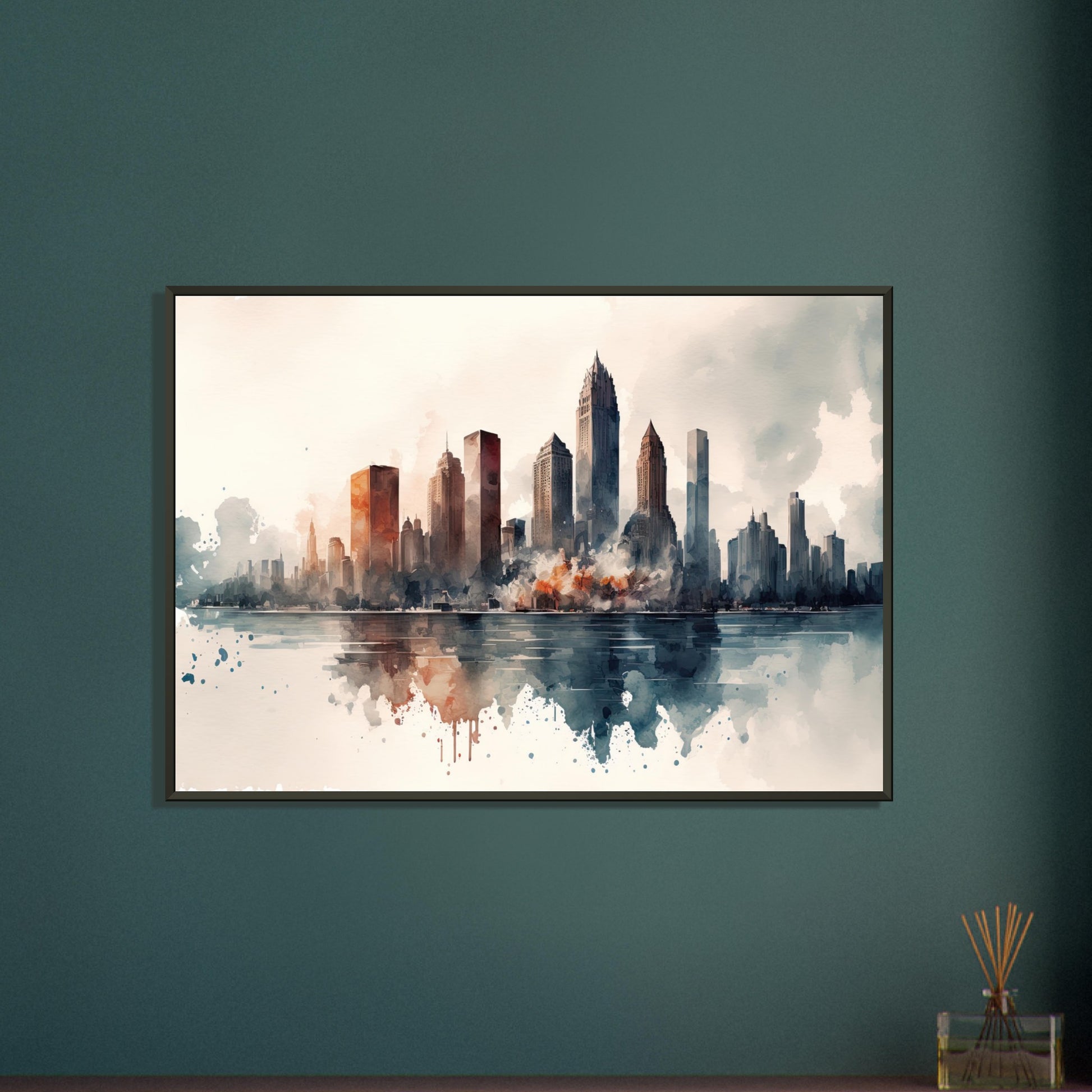Cloudy Skyline, Poster mit Alurahmen - Stiersbeste