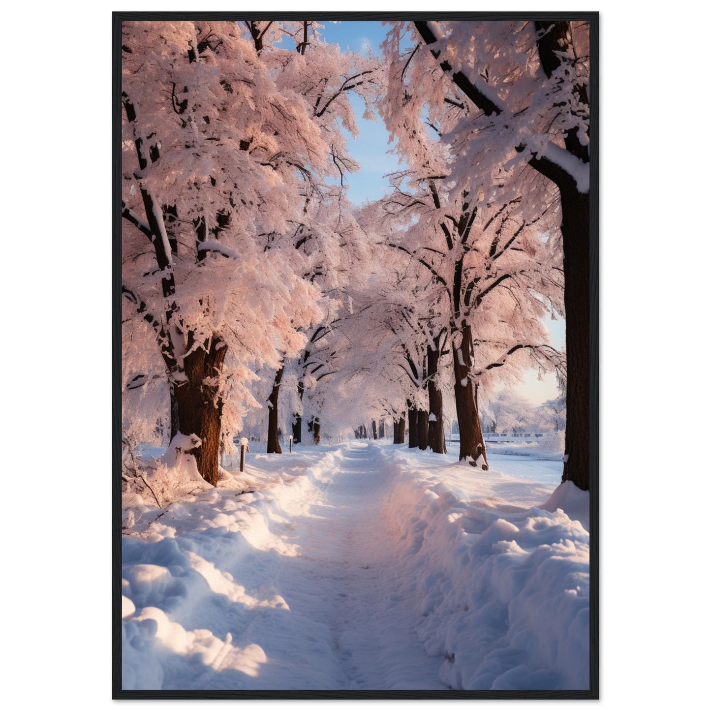 Winterlandschaft, Poster mit Holzrahmen - Stiers Beste