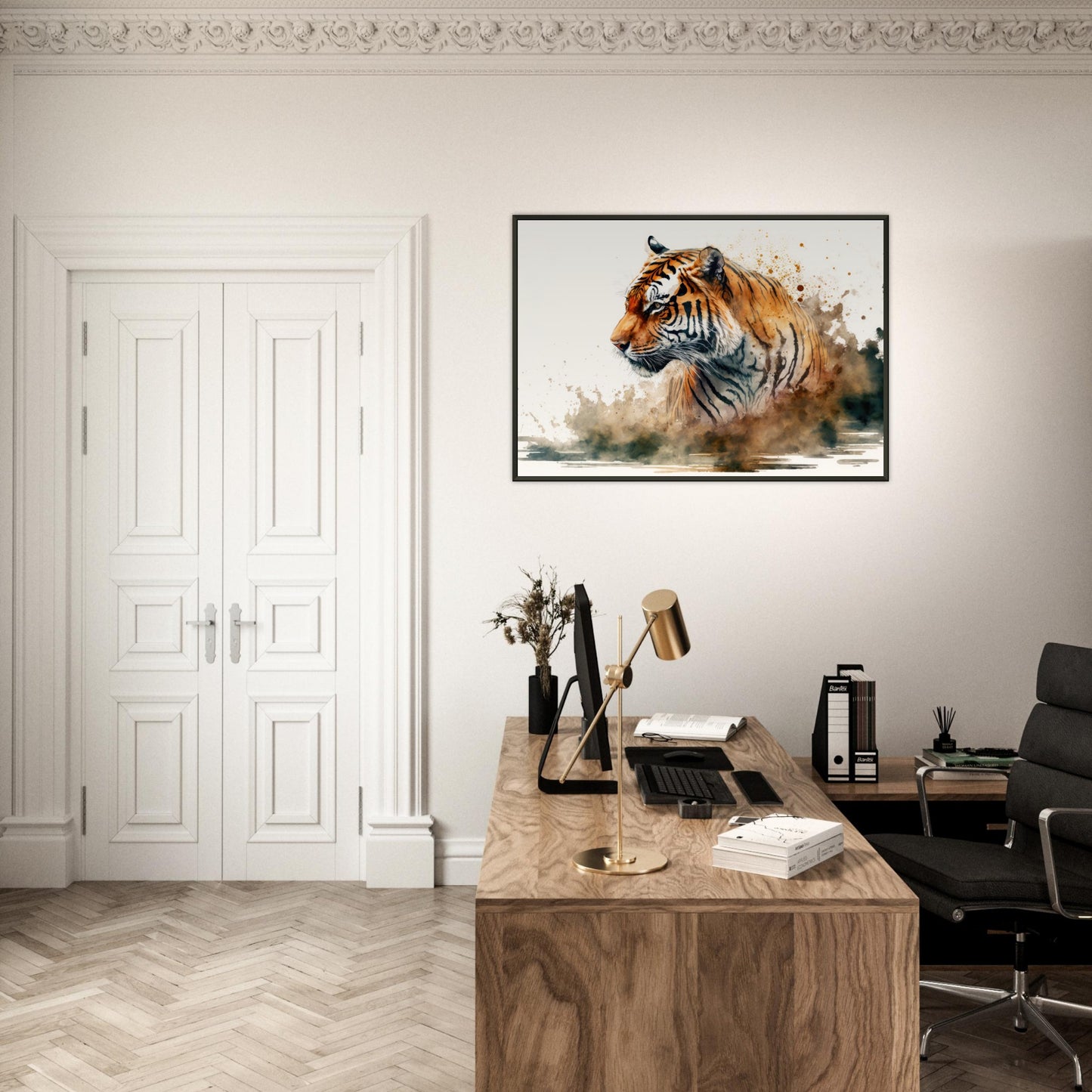 Faszination des Tigers, Poster mit Alurahmen - Stiersbeste