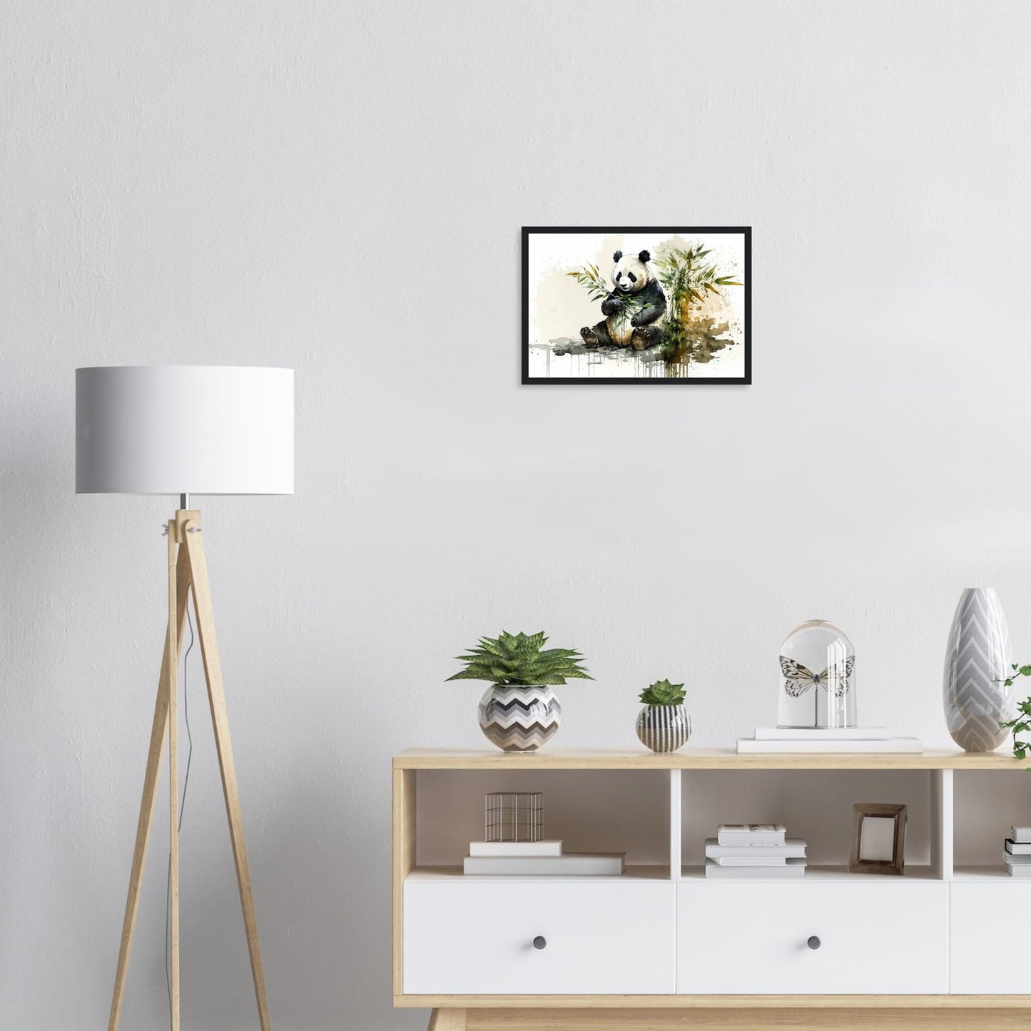 Sanfte Bambusbewohner, Poster mit Holzrahmen - Stiersbeste