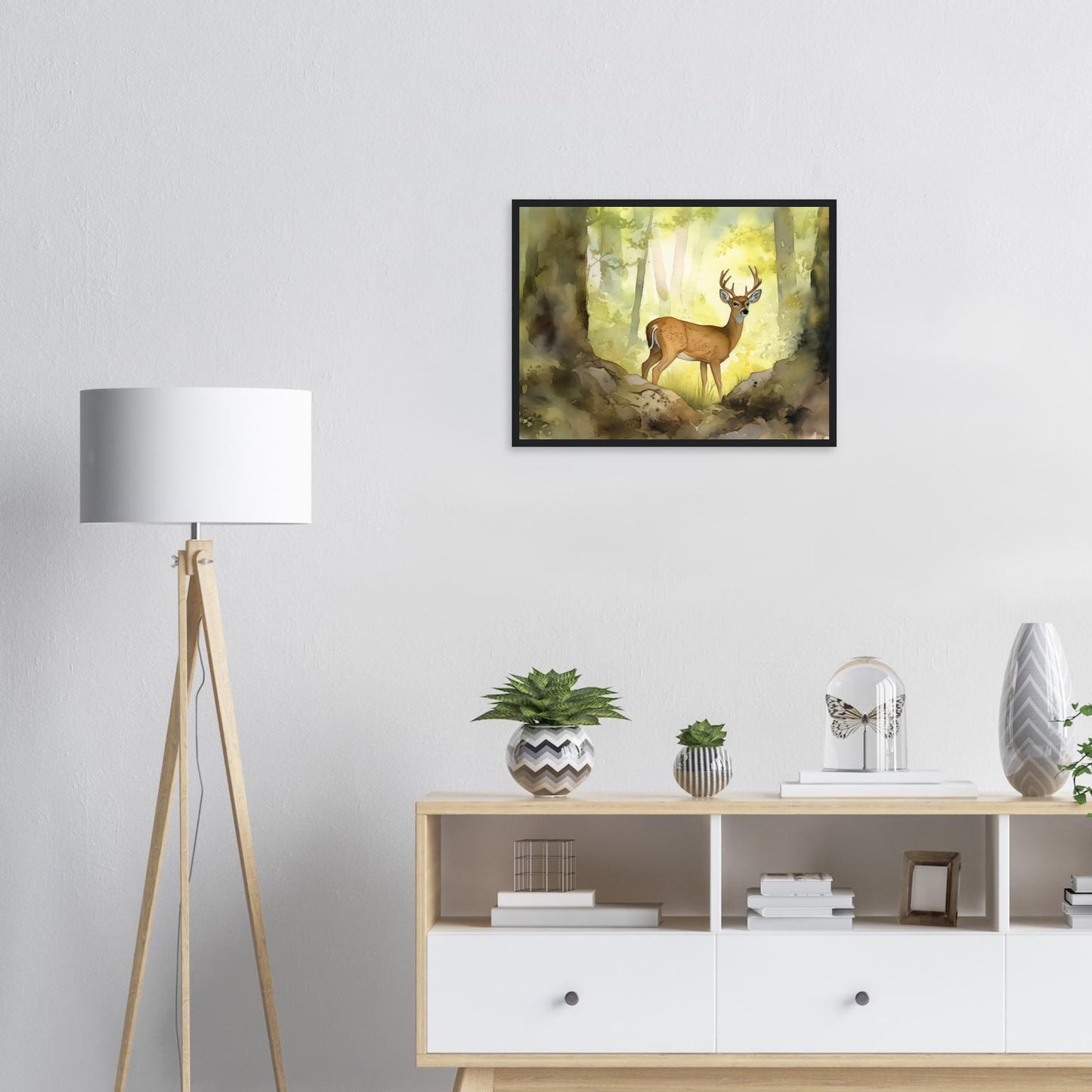 In den Wäldern der Majestät, Poster mit Holzrahmen - Stiersbeste