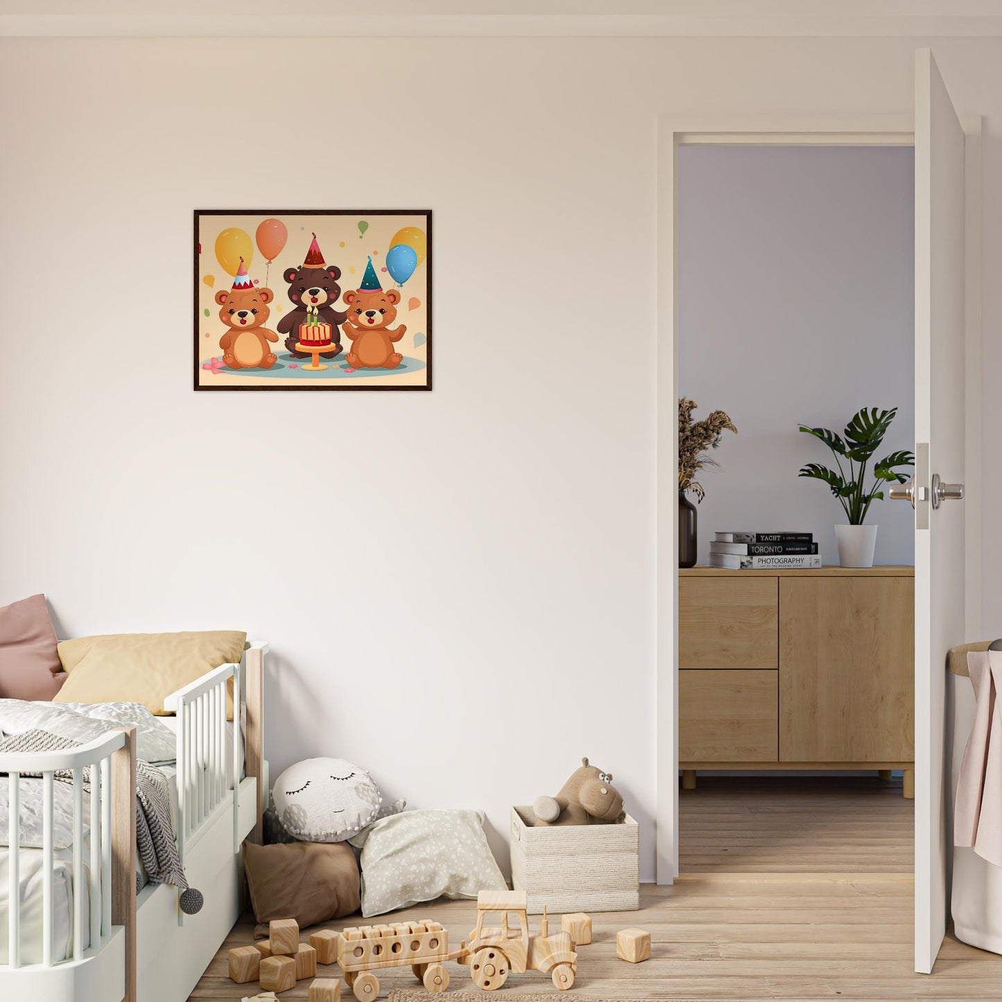 Bärige Party, Poster mit Holzrahmen - Stiersbeste