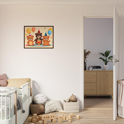 Bärige Party, Poster mit Holzrahmen - Stiersbeste