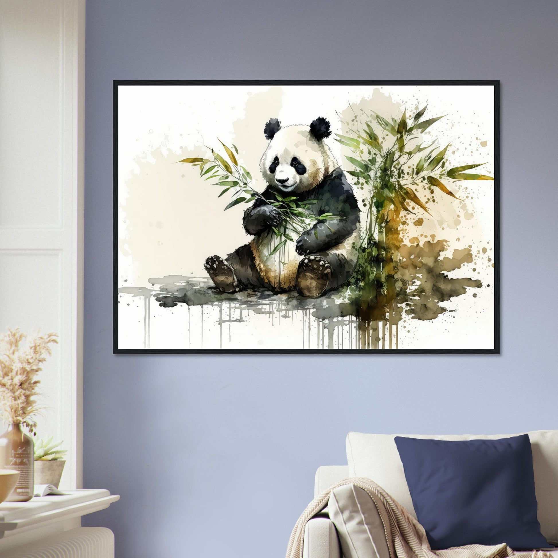 Sanfte Bambusbewohner, Poster mit Holzrahmen - Stiersbeste