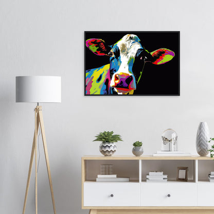 Happy Cow, Poster mit Holzrahmen - Stiersbeste