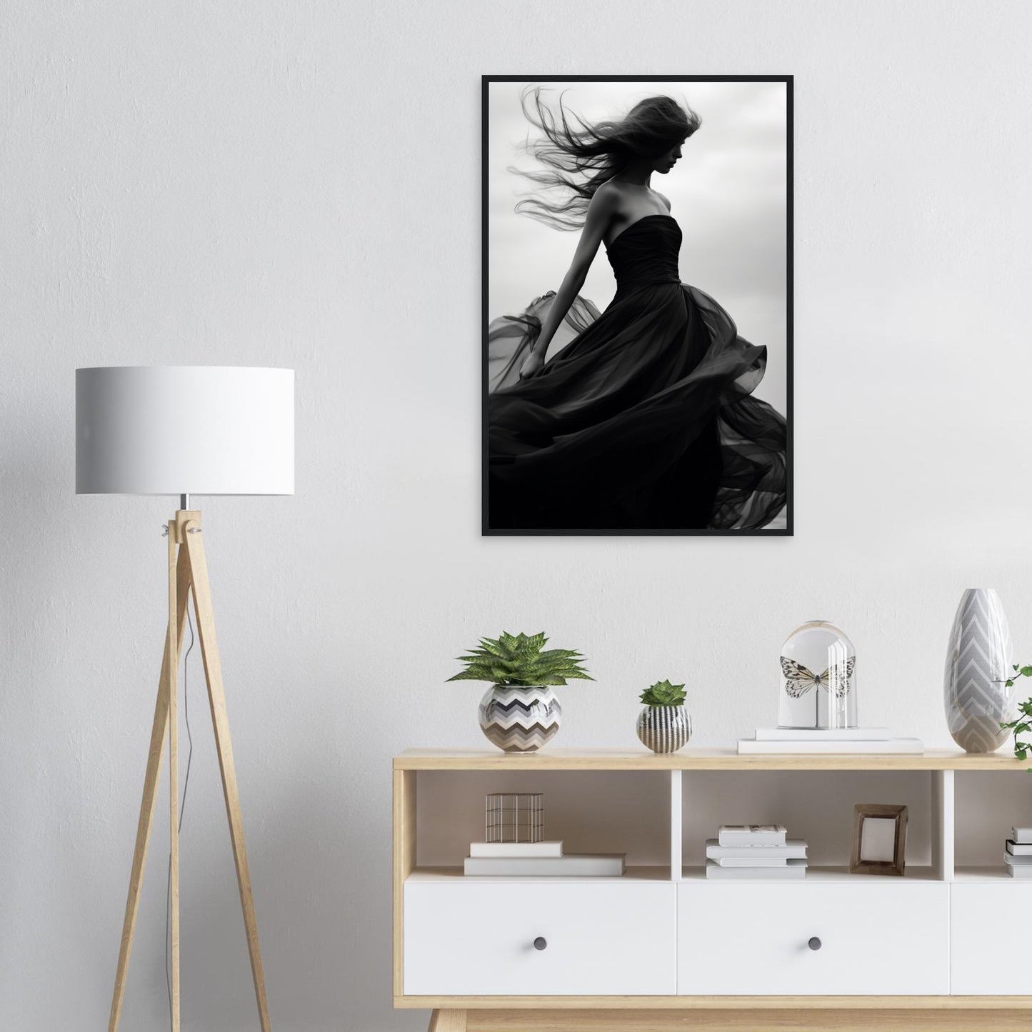 Eleganz im Wind, Poster mit Holzrahmen - Stiers Beste