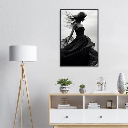 Eleganz im Wind, Poster mit Holzrahmen - Stiers Beste
