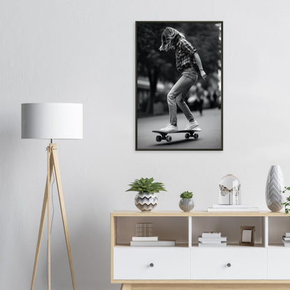Skater Girl, Poster mit Alurahmen - Stiersbeste