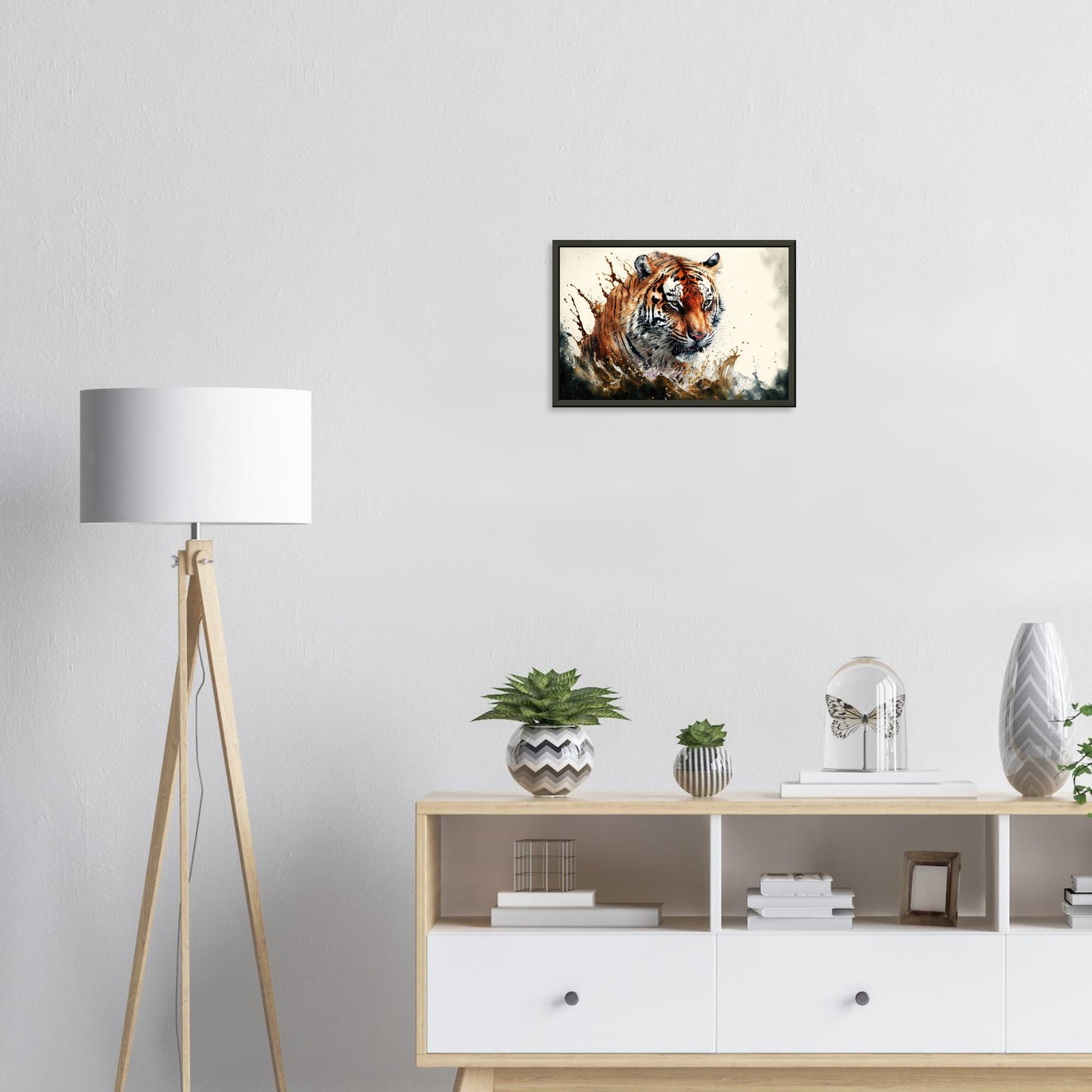 Tiger Splash, Poster mit Alurahmen - Stiersbeste