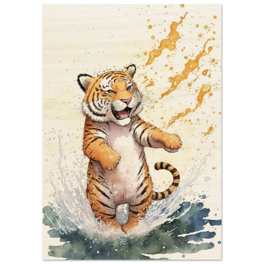Wasserspaß Tiger, Holzdruck - Stiersbeste