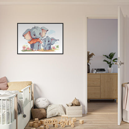 Elephant Cutie, Poster mit Holzrahmen - Stiersbeste