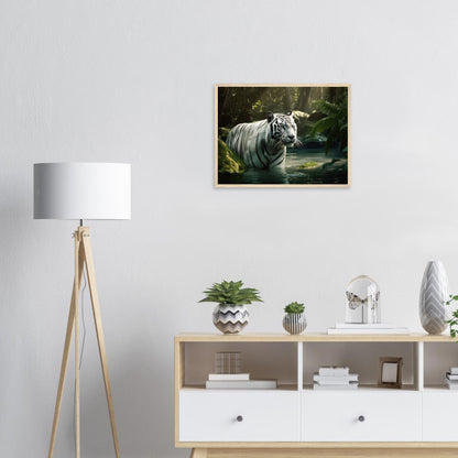 Tiger Bad, Poster mit Holzrahmen - Stiersbeste