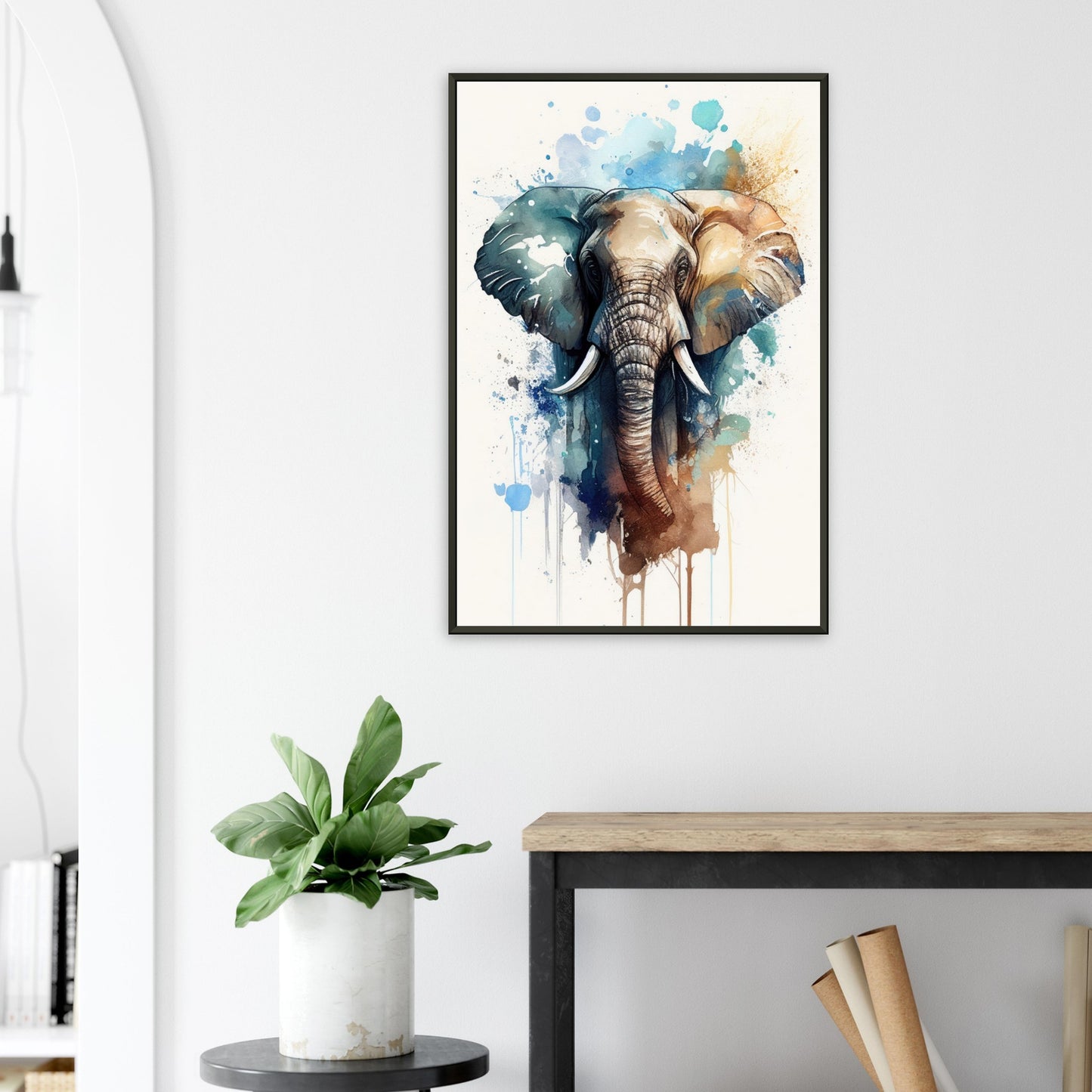 Elefant im Farbrausch, Poster mit Alurahmen - Stiersbeste