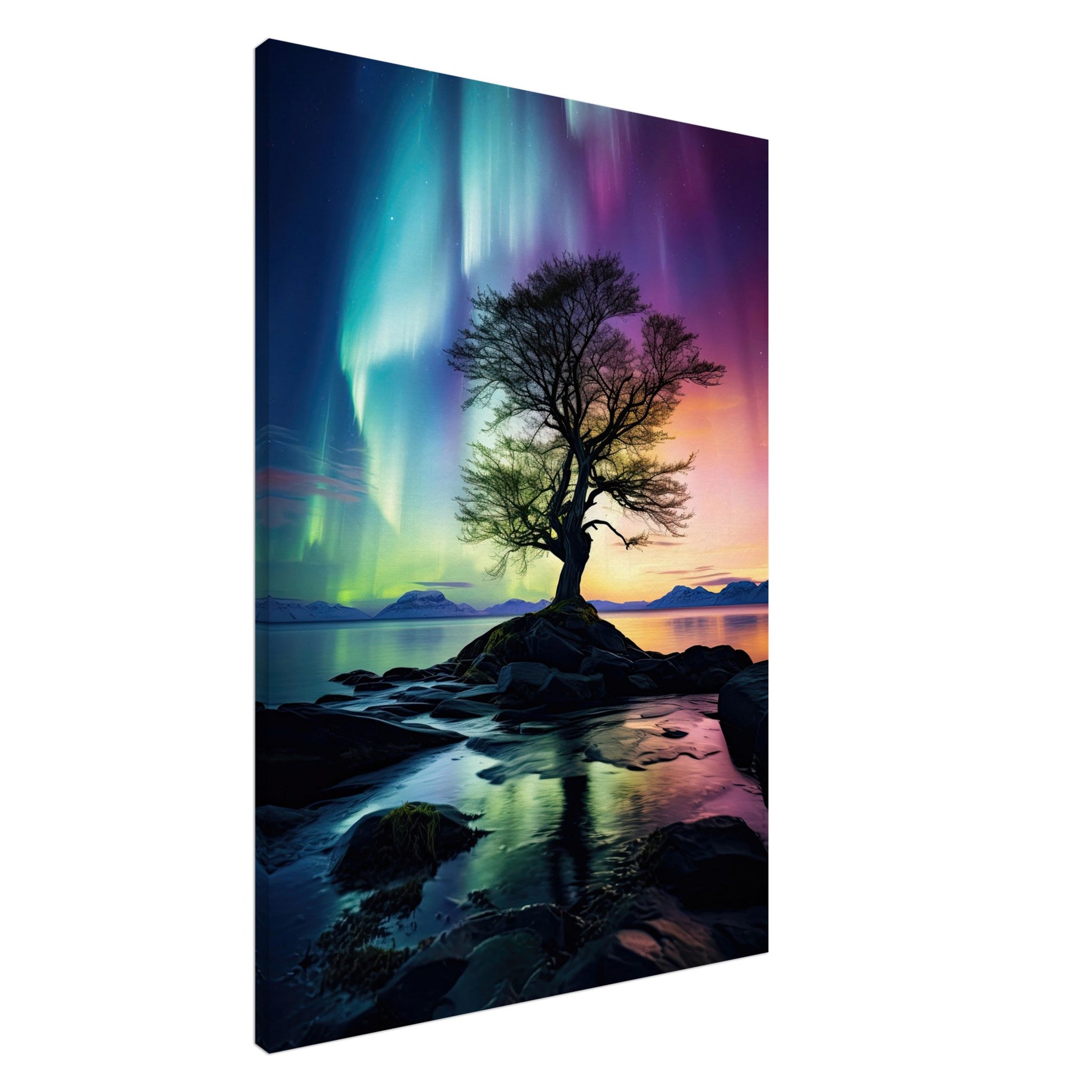 Polarlicht Baum, Leinwanddruck - Stiers Beste