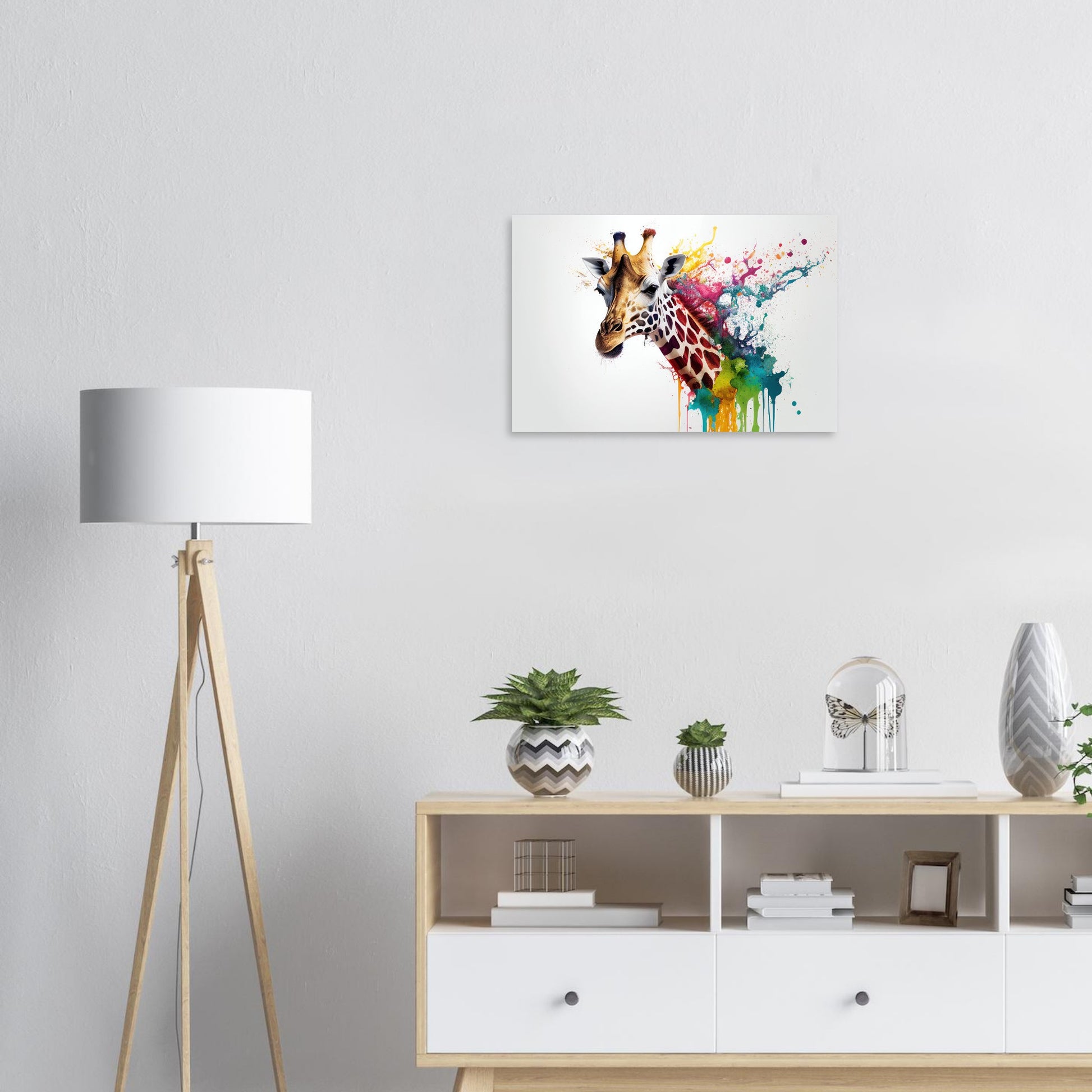 Giraffe Splash Art, Aluminiumdruck - Stiersbeste
