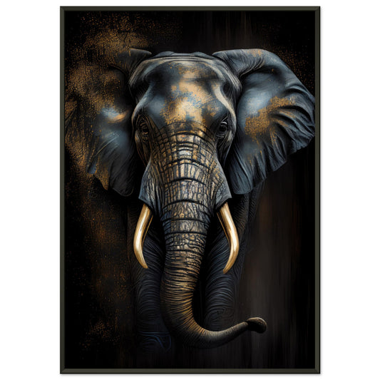 Der glanzvolle Elefant, Poster mit Alurahmen - Stiersbeste