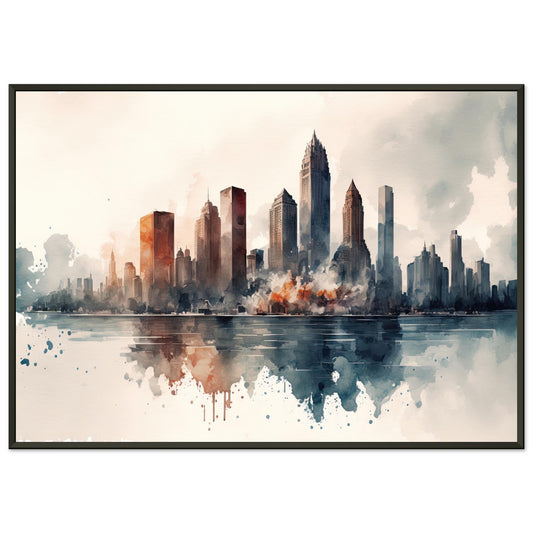 Cloudy Skyline, Poster mit Alurahmen - Stiersbeste