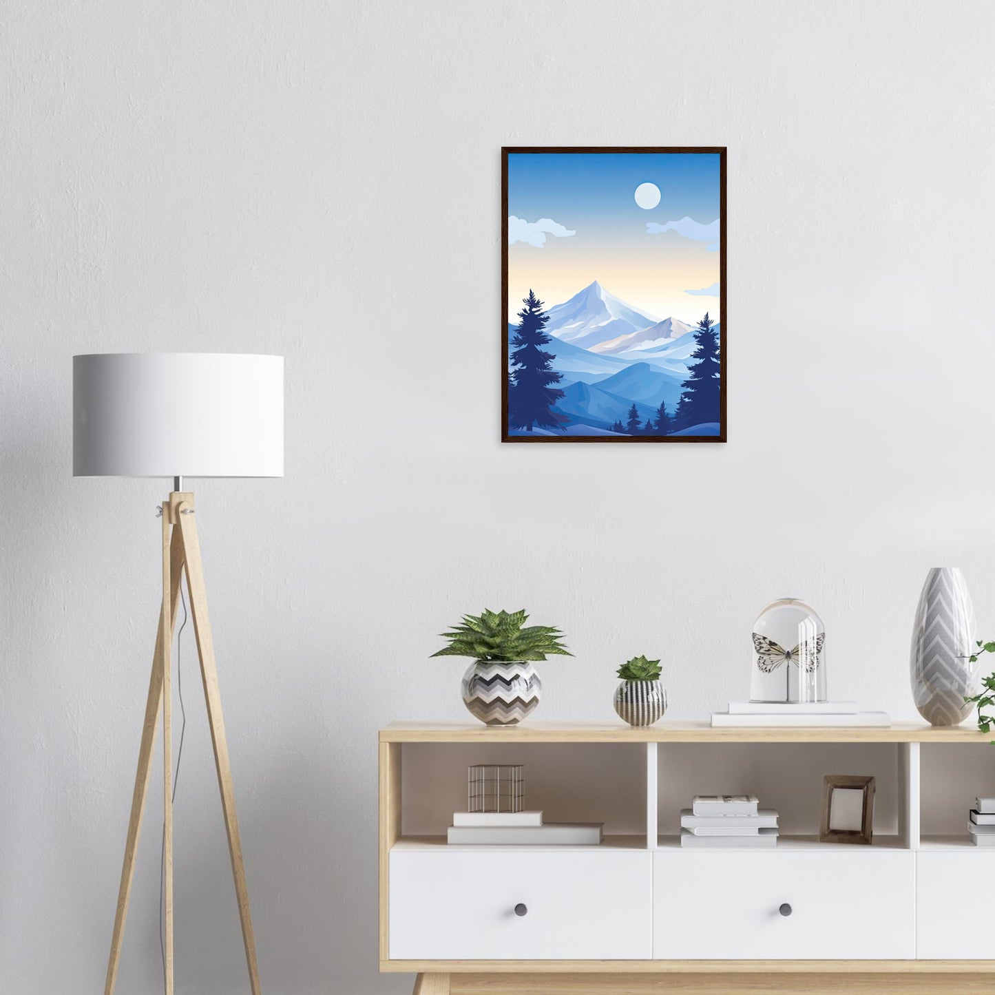 Blue Mountain, Poster mit Holzrahmen - Stiers Beste