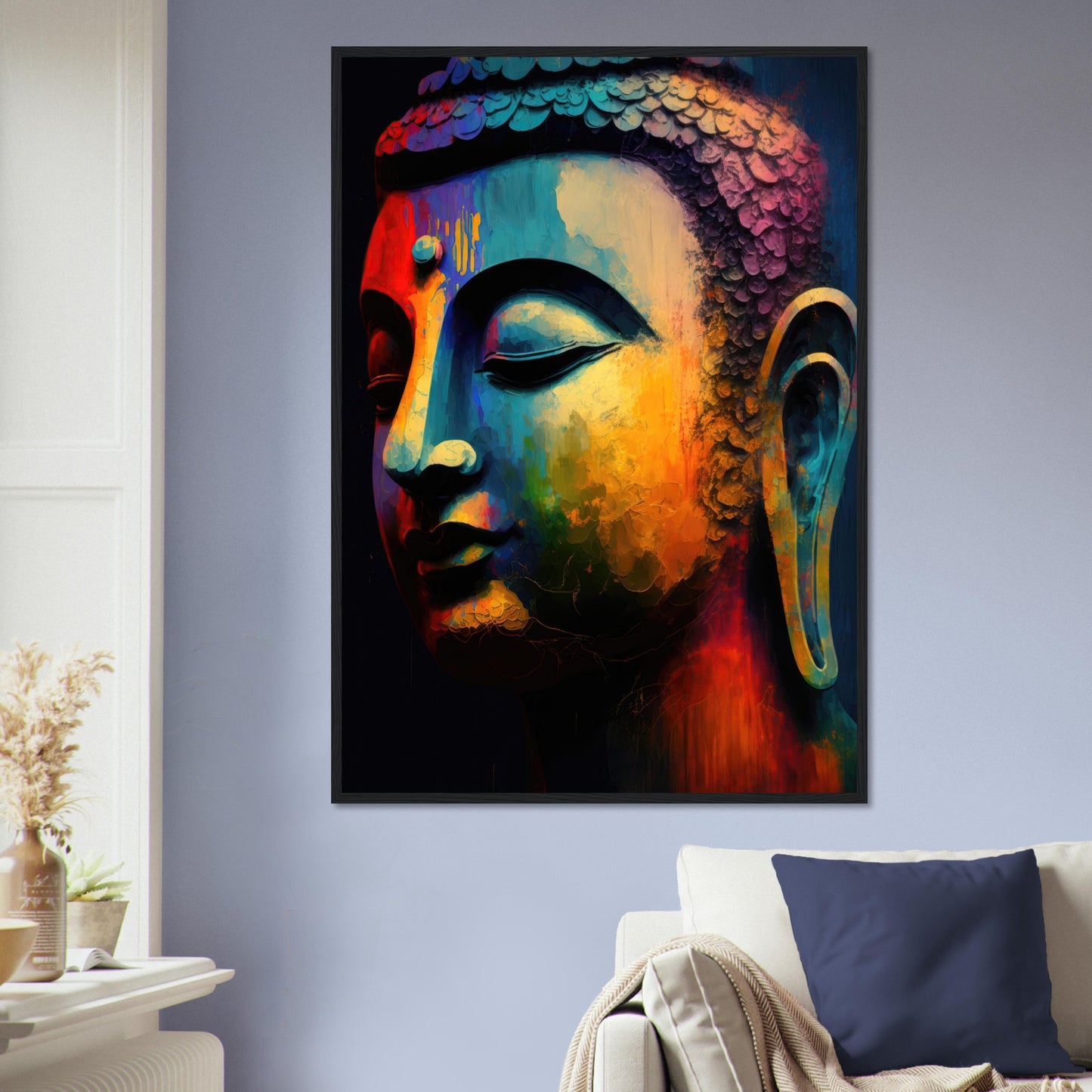 Balance des Buddha, Poster mit Holzrahmen - Stiersbeste