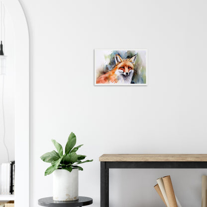 Magie des Fuchsgeistes, Poster mit Holzrahmen - Stiersbeste