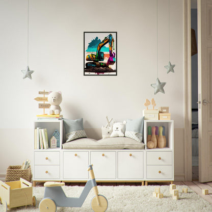 Baggerzeit, Poster mit Alurahmen - Stiersbeste