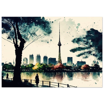 Ruhiges Tokyo, Aluminiumdruck - Stiersbeste
