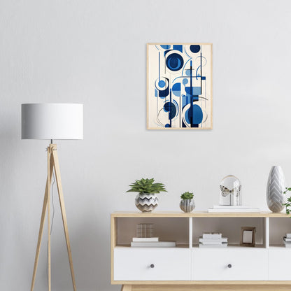 Blaue Harmonie, Poster mit Holzrahmen - Stiers Beste