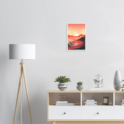 Red Wave, Poster mit Holzrahmen - Stiers Beste