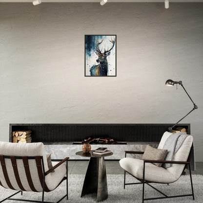 Der Pinselhirsch, Poster mit Alurahmen - Stiersbeste