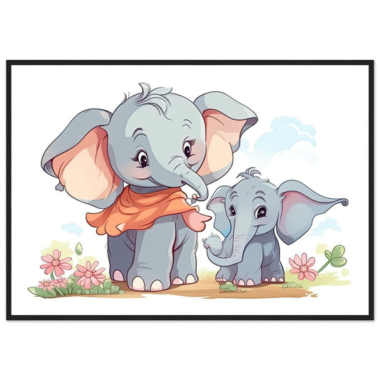 Elephant Cutie, Poster mit Holzrahmen - Stiersbeste