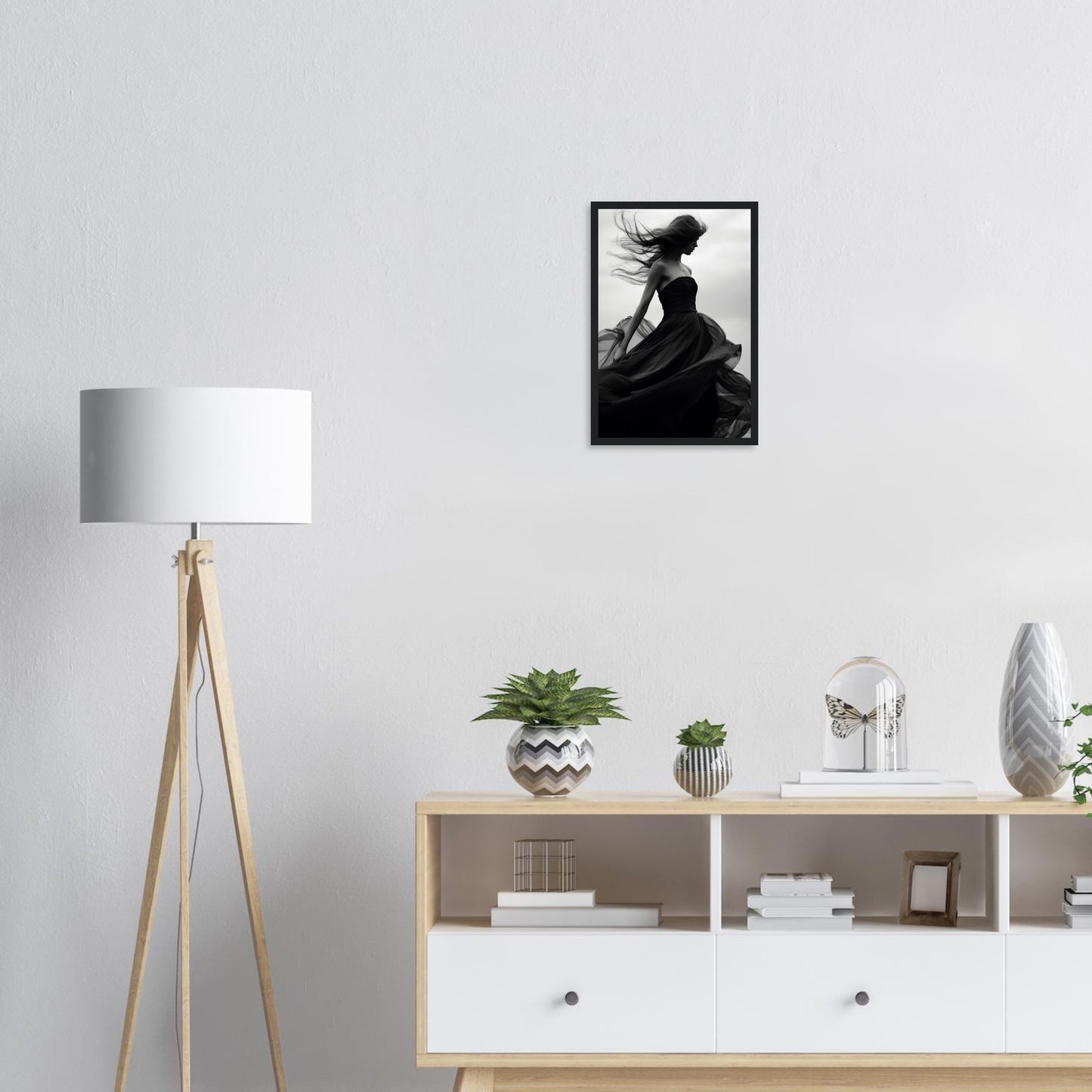 Eleganz im Wind, Poster mit Holzrahmen - Stiers Beste