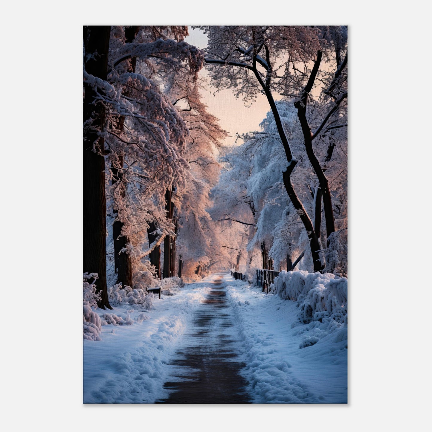 Verschneite Straßenlandschaft, Leinwanddruck - Stiers Beste