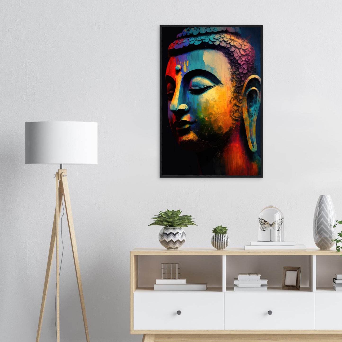 Balance des Buddha, Poster mit Holzrahmen - Stiersbeste