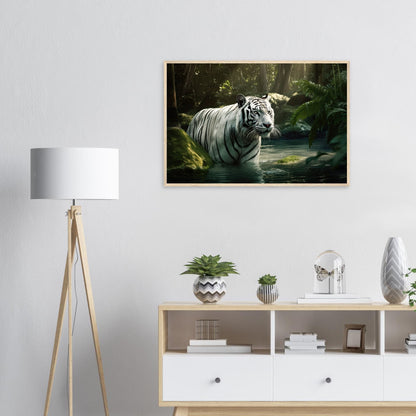 Tiger Bad, Poster mit Holzrahmen - Stiersbeste