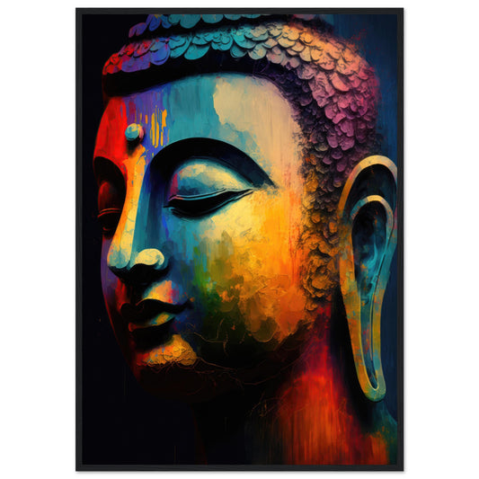 Balance des Buddha, Poster mit Holzrahmen - Stiersbeste