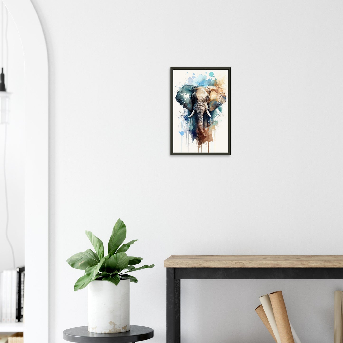 Elefant im Farbrausch, Poster mit Alurahmen - Stiersbeste