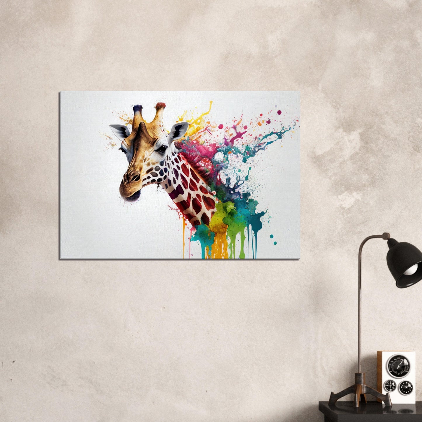 Giraffe Splash Art, Leinwanddruck - Stiersbeste