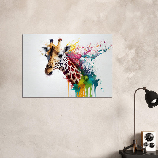 Giraffe Splash Art, Leinwanddruck - Stiersbeste