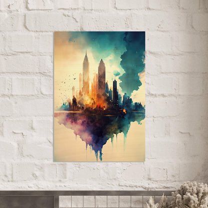 Farbexplosion Skyline, Holzdruck - Stiersbeste