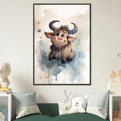 Süßer Stier, Poster mit Alurahmen - Stiersbeste