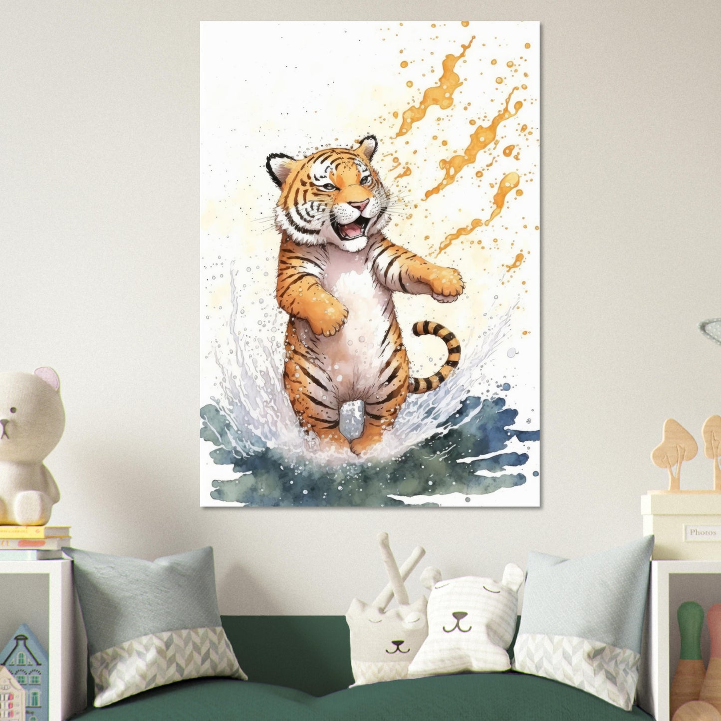 Wasserspaß Tiger, Aluminiumdruck - Stiersbeste