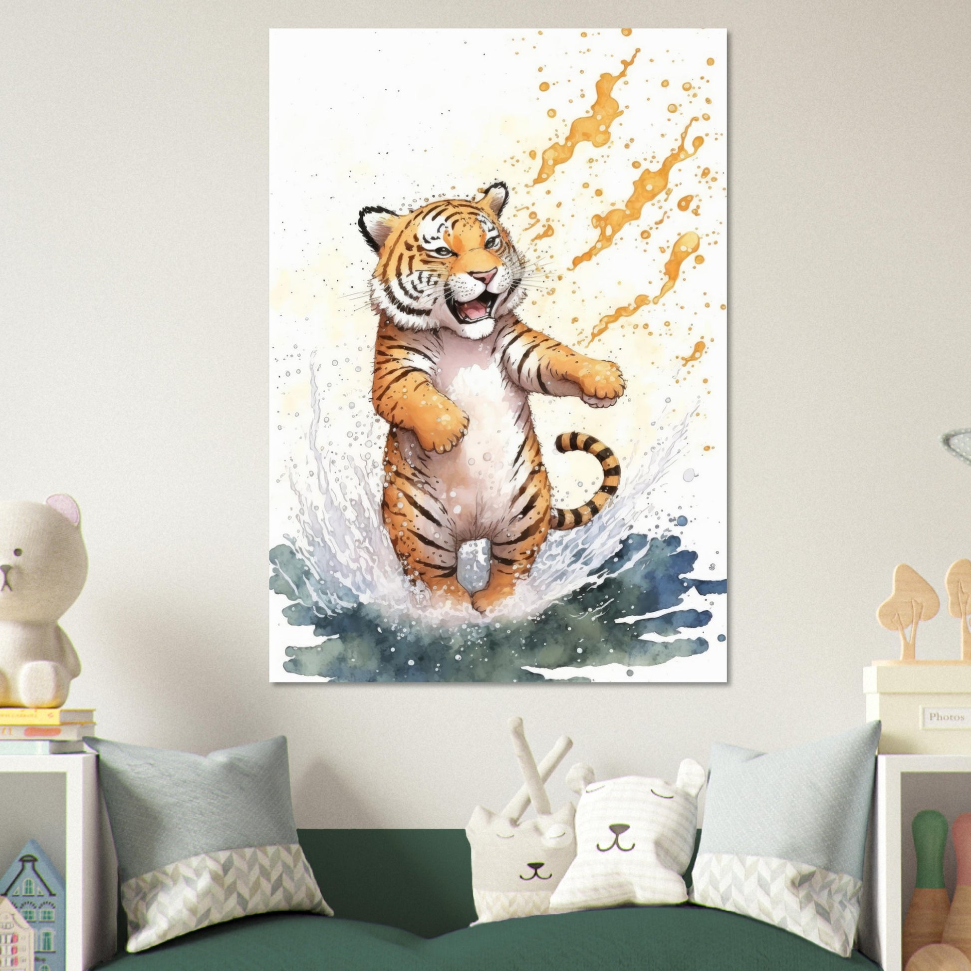 Wasserspaß Tiger, Aluminiumdruck - Stiersbeste