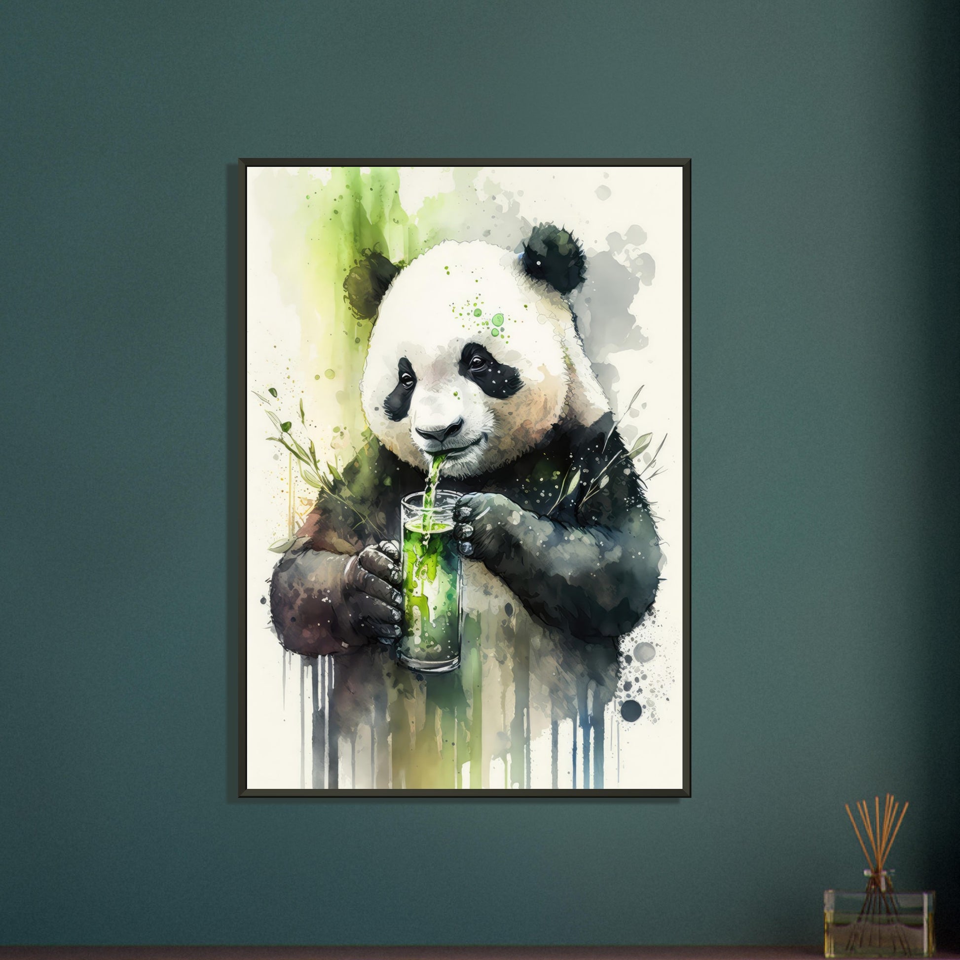 Panda Shake, Poster mit Alurahmen - Stiersbeste