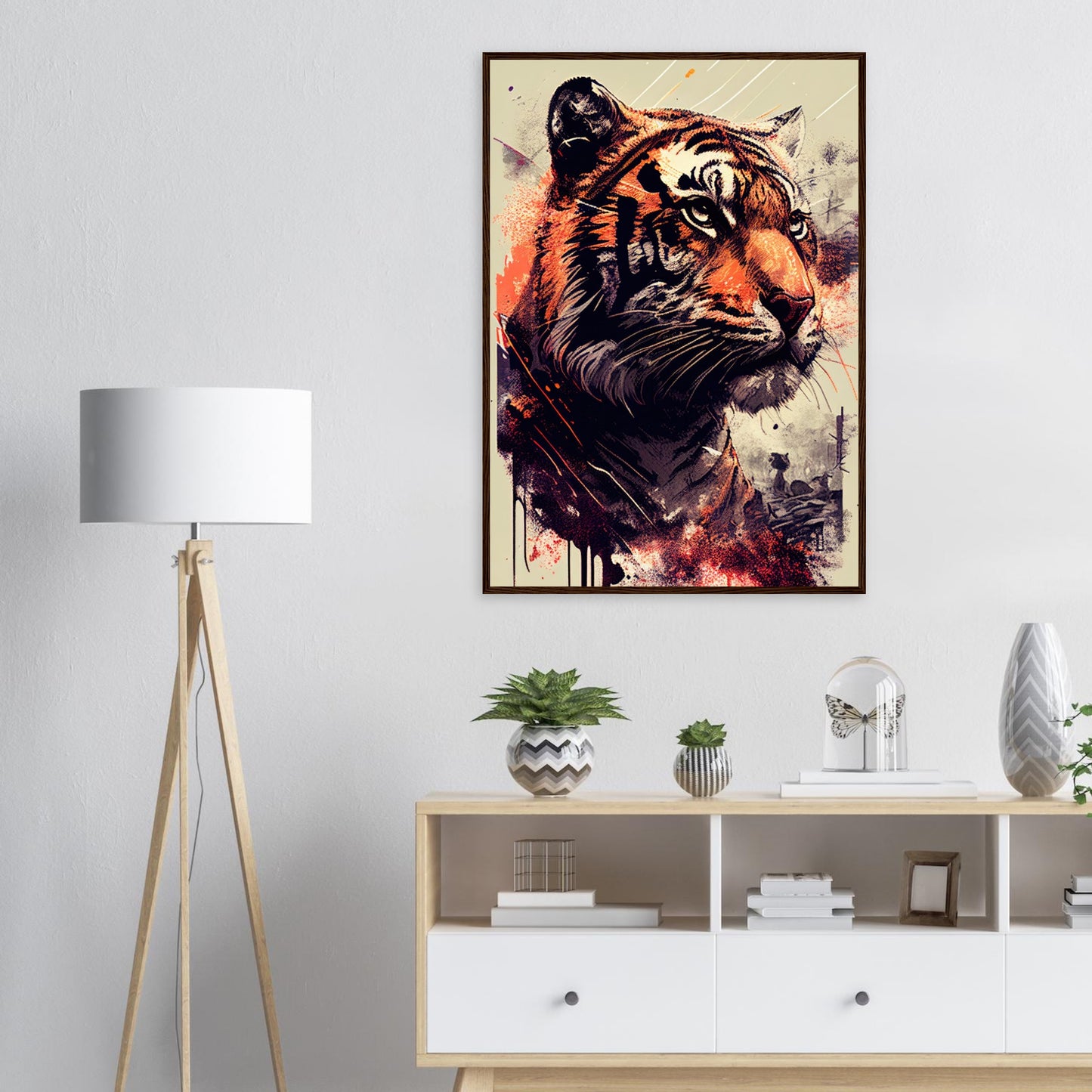 Geheimnisse des Tigerblicks, Poster mit Holzrahmen - Stiersbeste