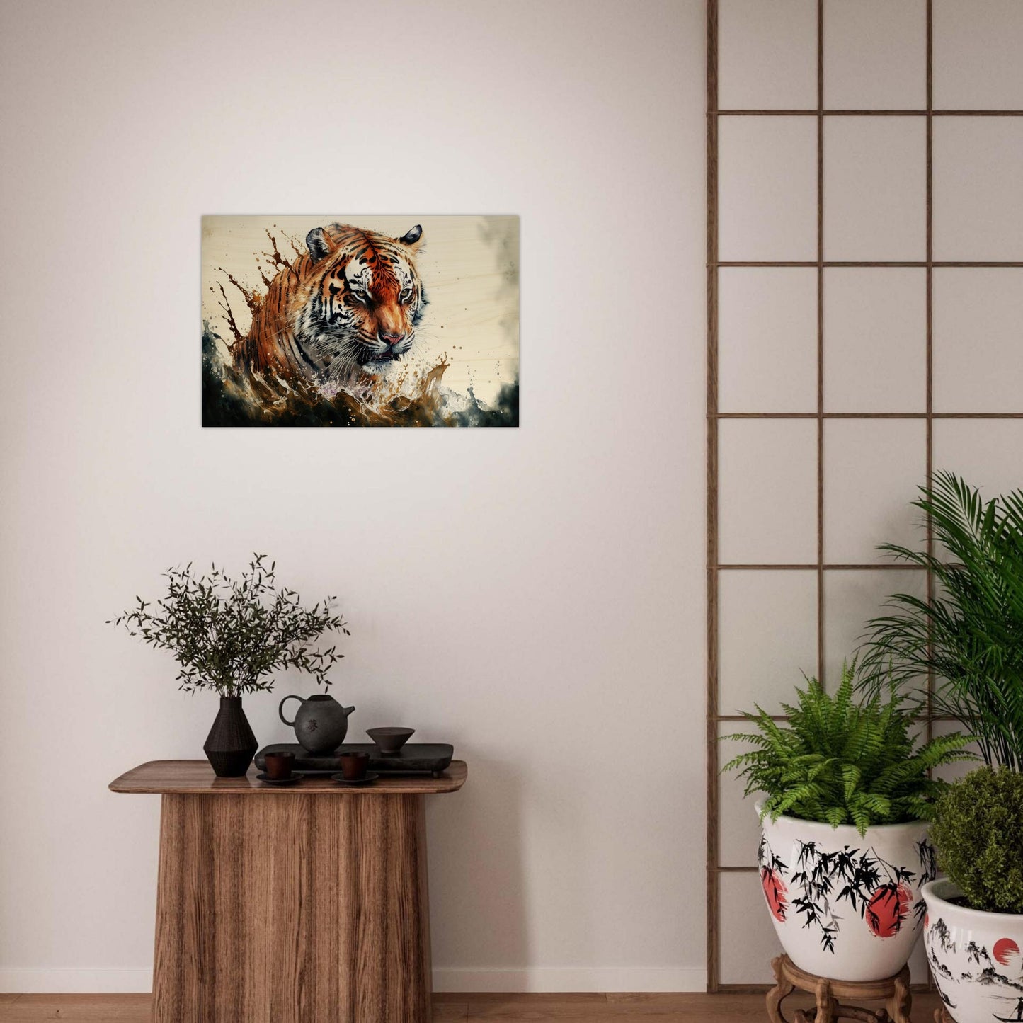 Tiger Splash, Holzdruck - Stiersbeste