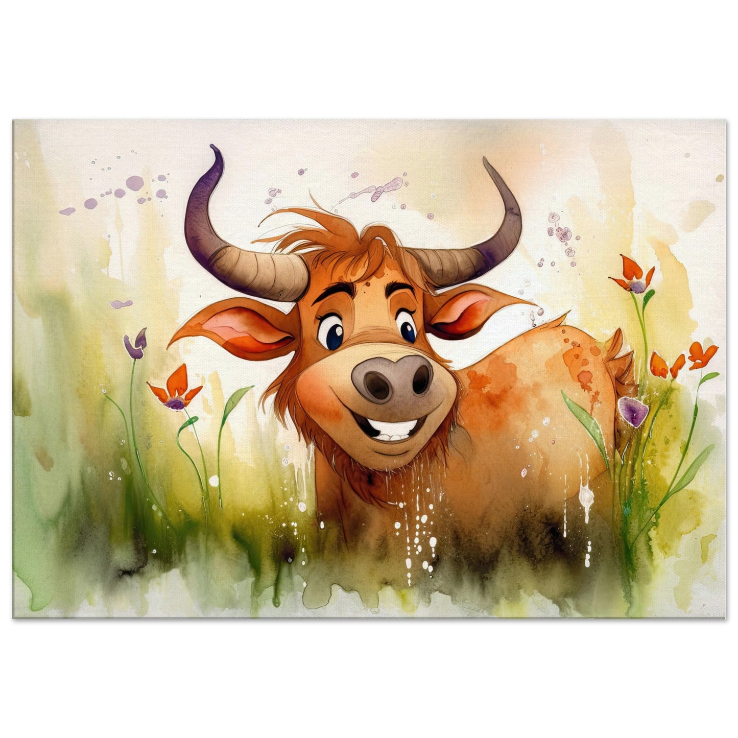 Blumiger Stier, Leinwanddruck - Stiersbeste