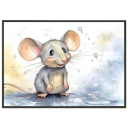 Happy Mouse, Poster mit Alurahmen - Stiersbeste
