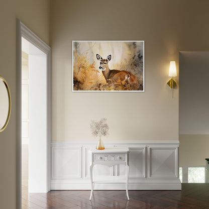 Flüstern des Waldes, Poster mit Holzrahmen - Stiersbeste