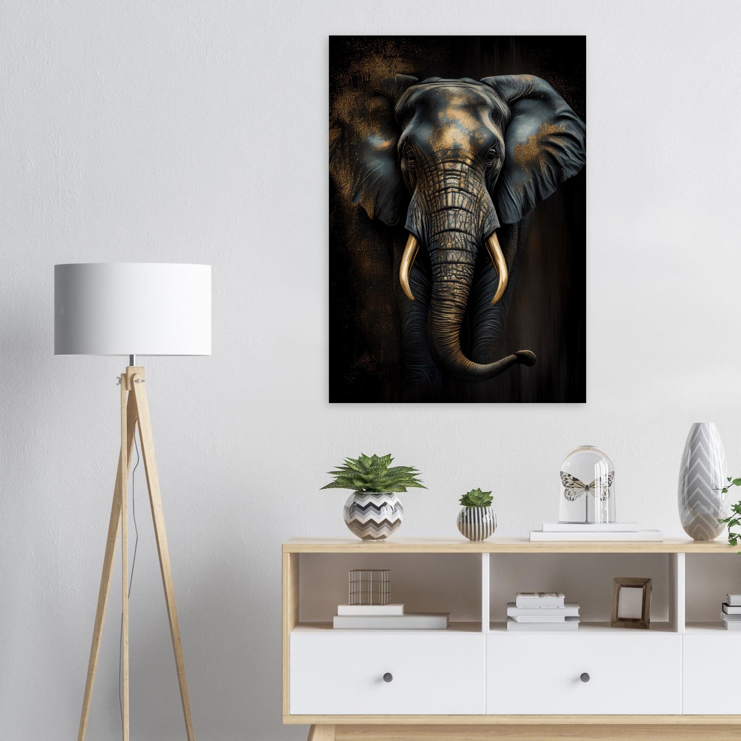 Der glanzvolle Elefant, Holzdruck - Stiersbeste